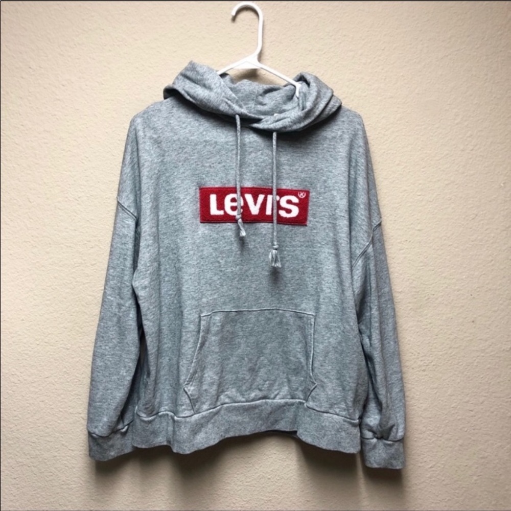 [Levi's] Fuzzy Box Tab Hooded Sweatshirt- Men's S